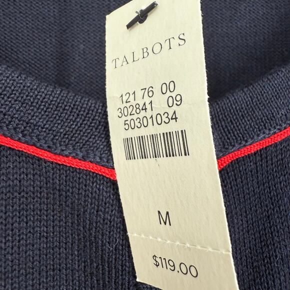 NEW NWT Talbots Medium Christmas Sweater Knit Strawberries Blouse Shirt Top - Picture 2 of 8